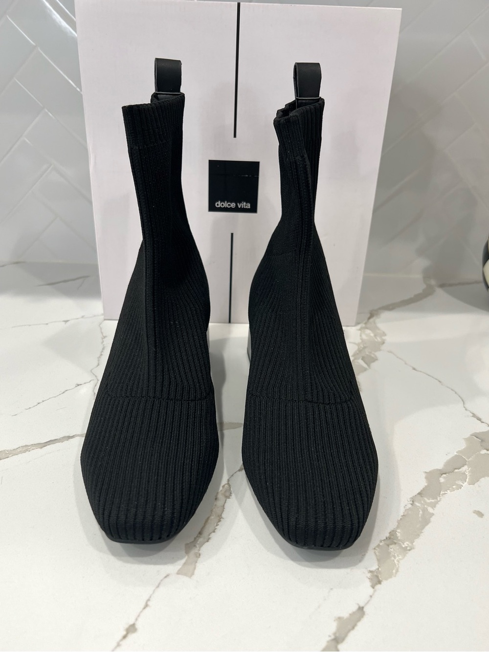 NWT Dolce Vita Black Knit Sock Boot